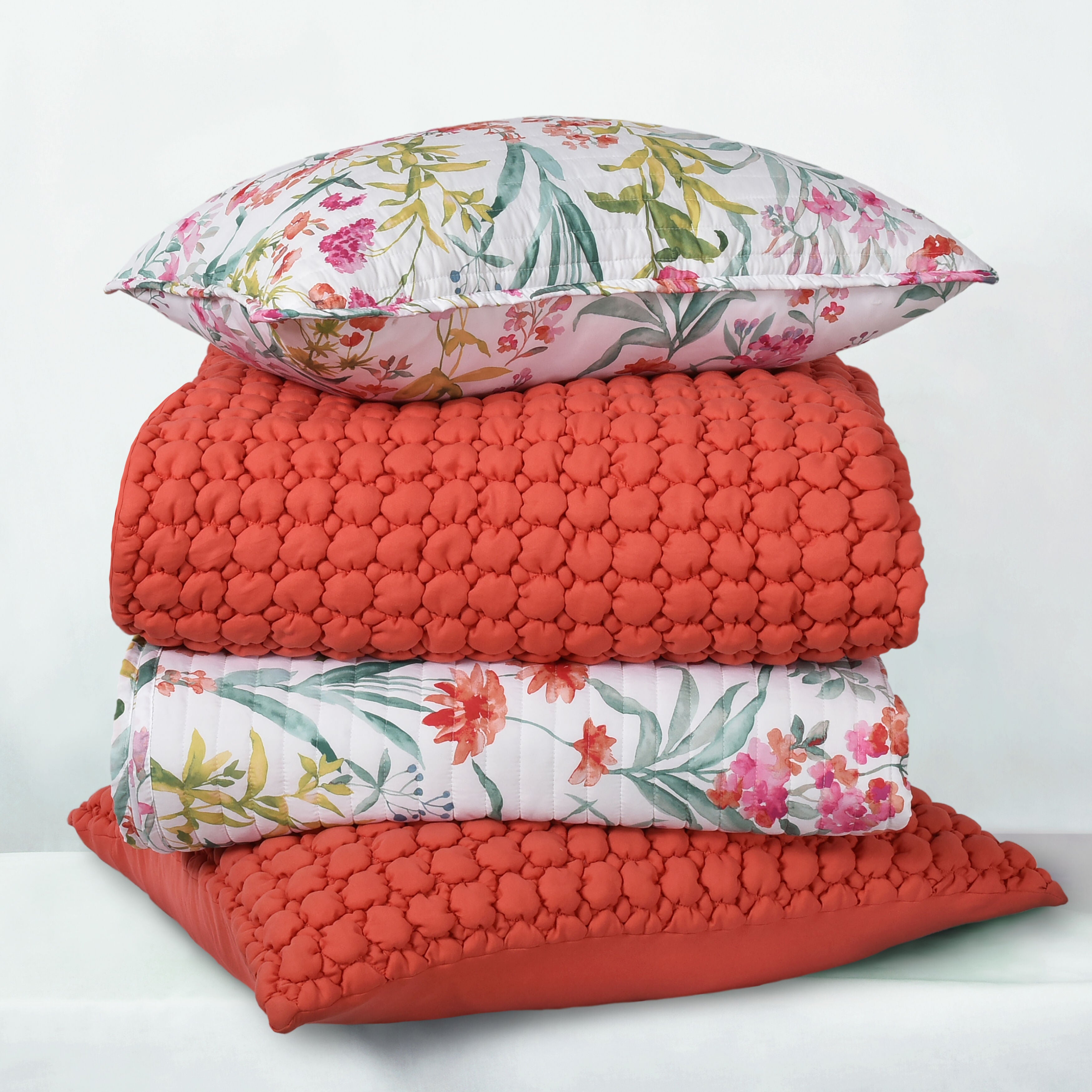 CLOUD PUFF FULL/QUEEN 3PC. QUILT SET, MELON, alternate image number 2