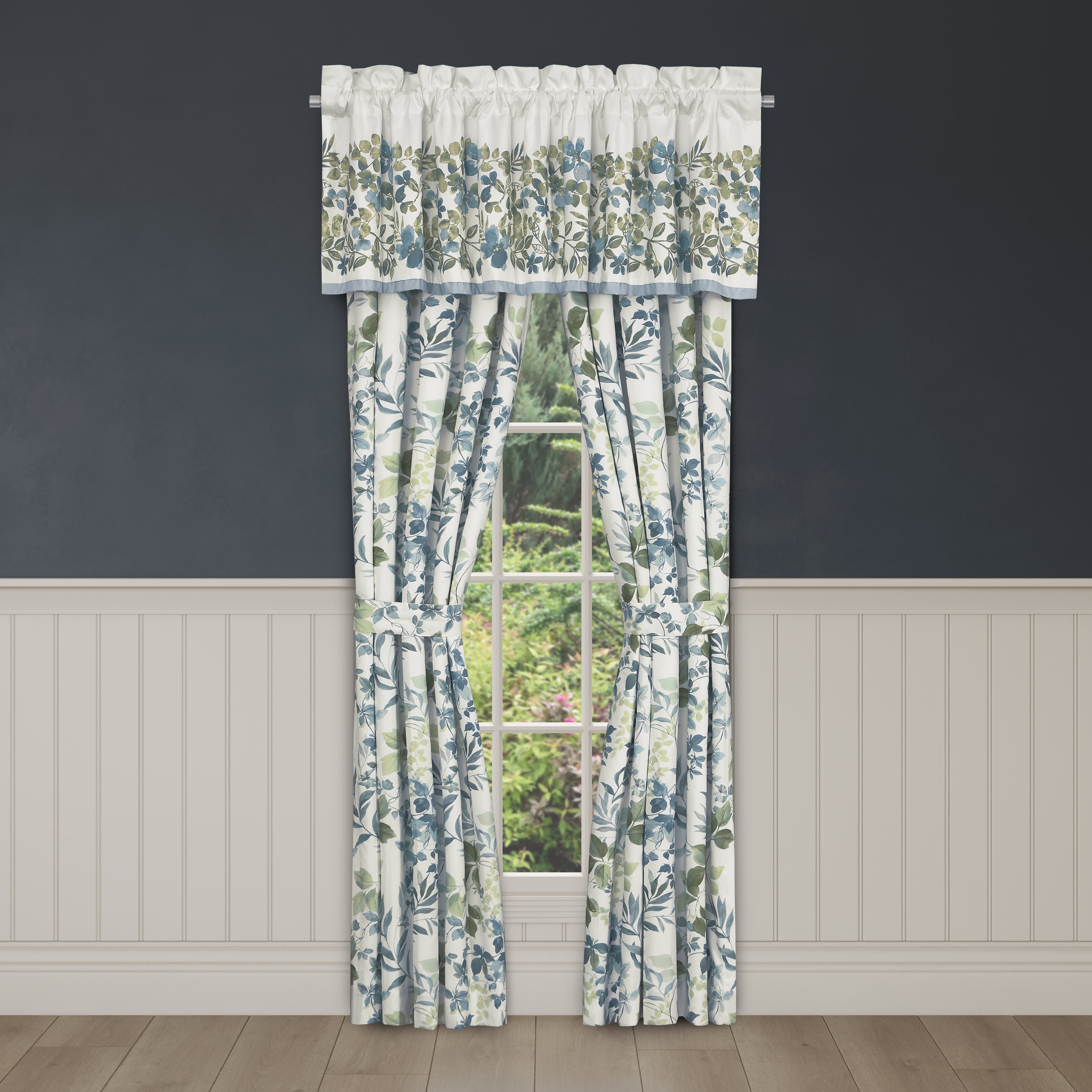 Evergreen Blue Window Straight Valance, BLUE, alternate image number 2