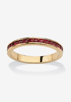 Yellow Gold Plated Simulated Birthstone Eternity Ring