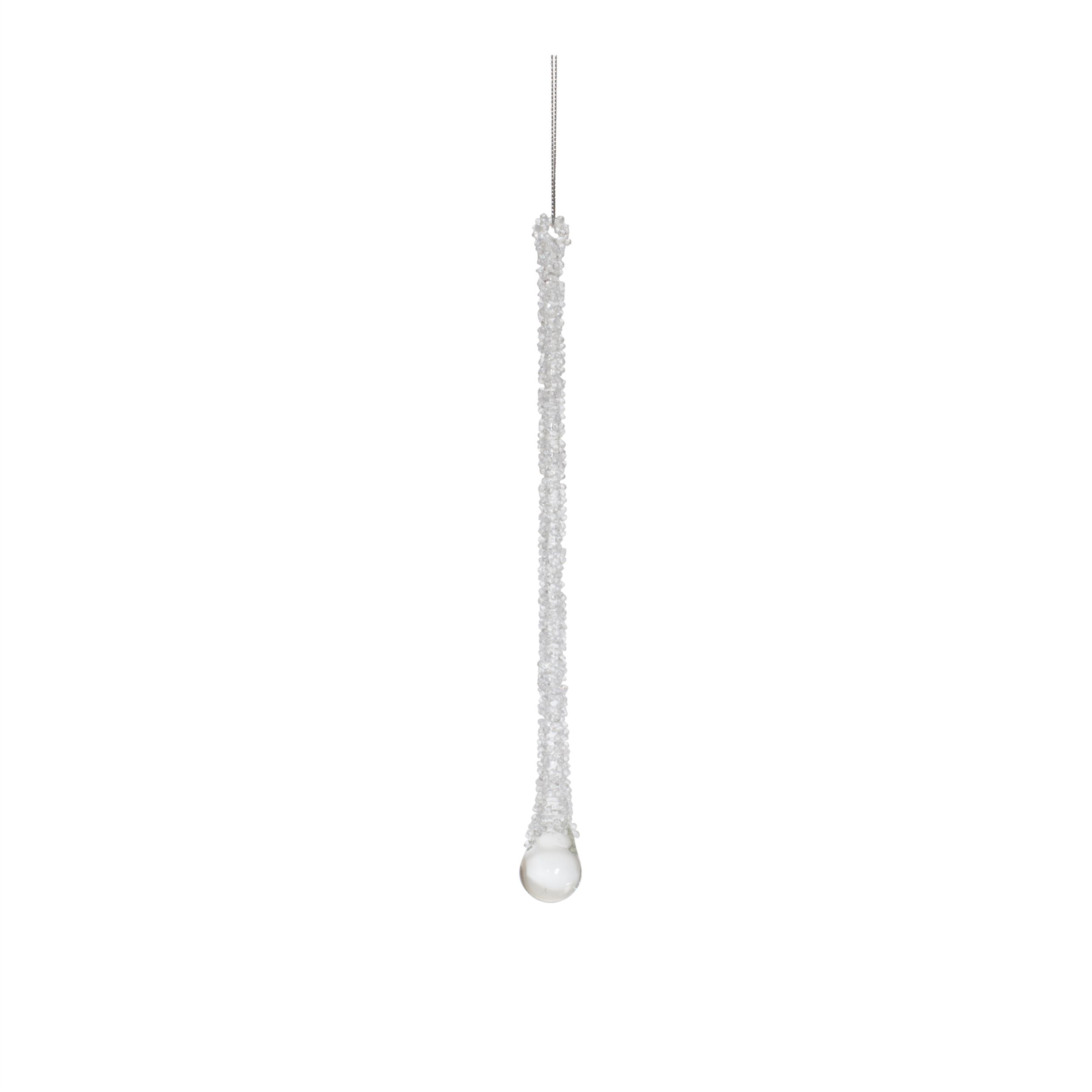Clear Beaded Glass Icicle Drop Ornament (Set of 6), CLEAR, alternate image number 5