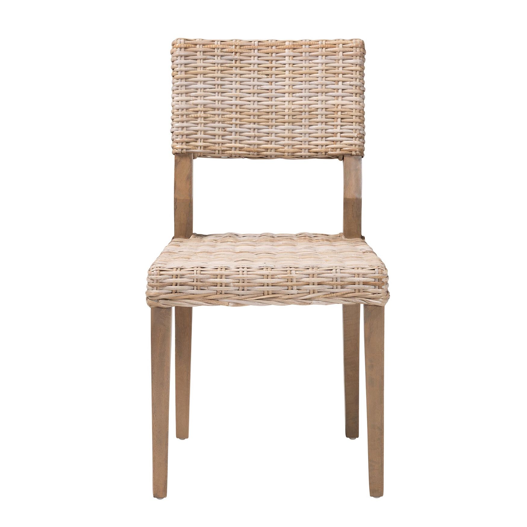 Barossa Bohemian Grey Kubu Rattan And Mahogany Wood Dining Chair, , on-hover image number 1