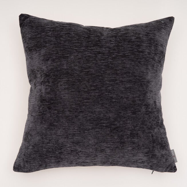 Dainty Chenille Reverse To Linen Square Pillow, BLUE NIGHTS, hi-res image number null