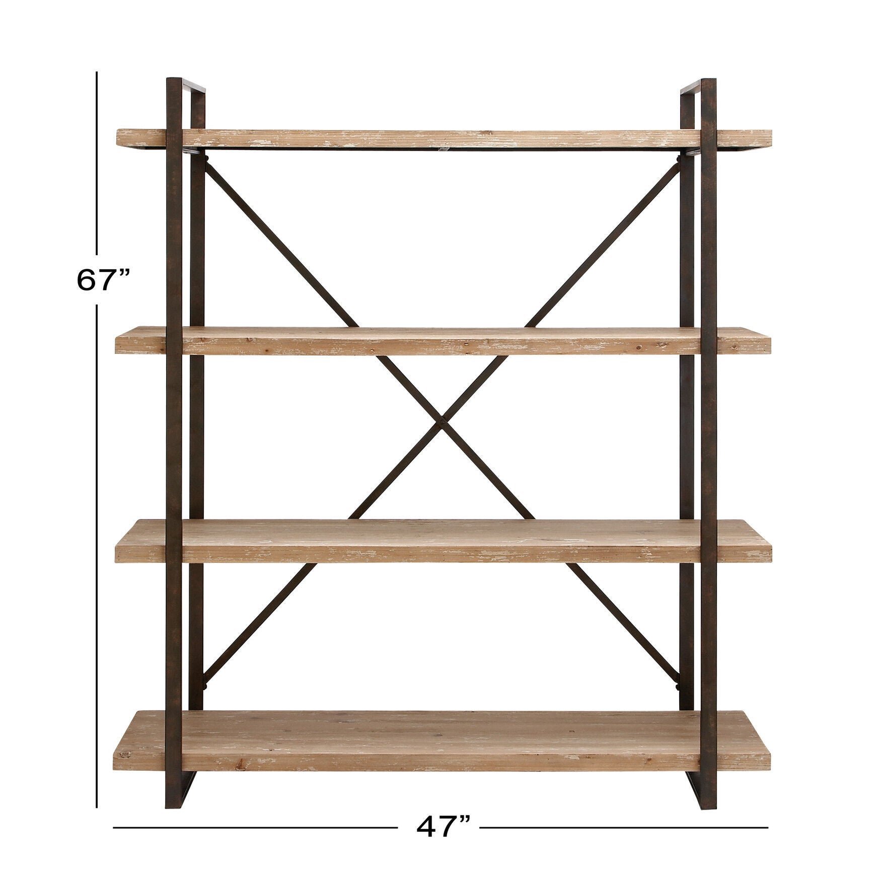Brown Wood Industrial Shelving Unit, 67 inches x 47 inches x 14 inches, , alternate image number 5