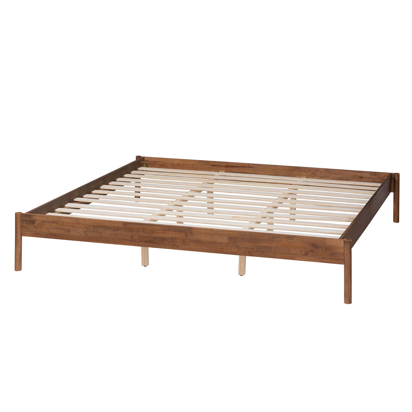 Agatis Mid-Century Modern Ash Walnut Finished Wood Bed Frame, , alternate image number 7