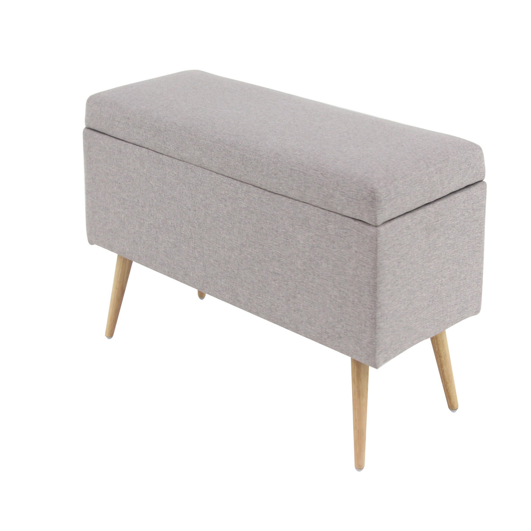Modern Rectangular Gray Polyester Storage Bench Storage Bench, , alternate image number 4