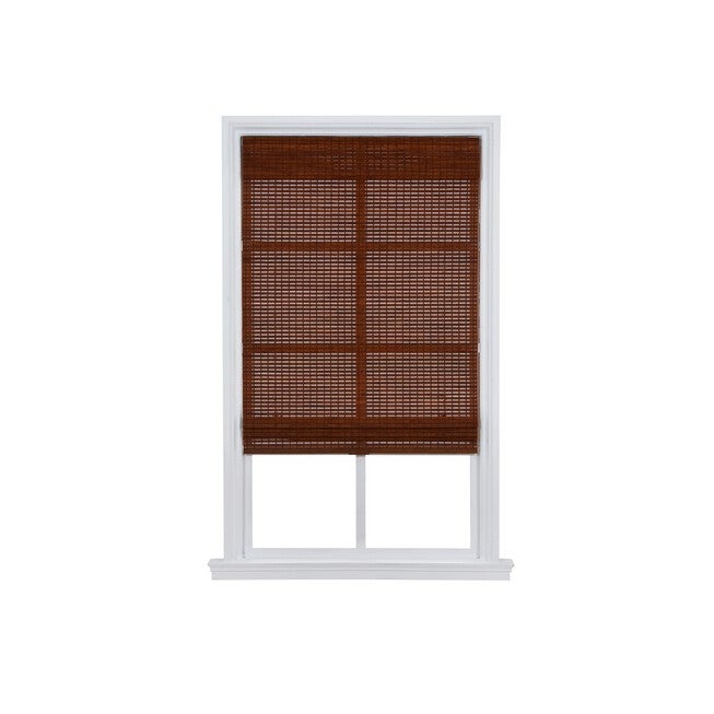 Cordless Woven Bamboo Roman Shade, PECAN, hi-res image number 0