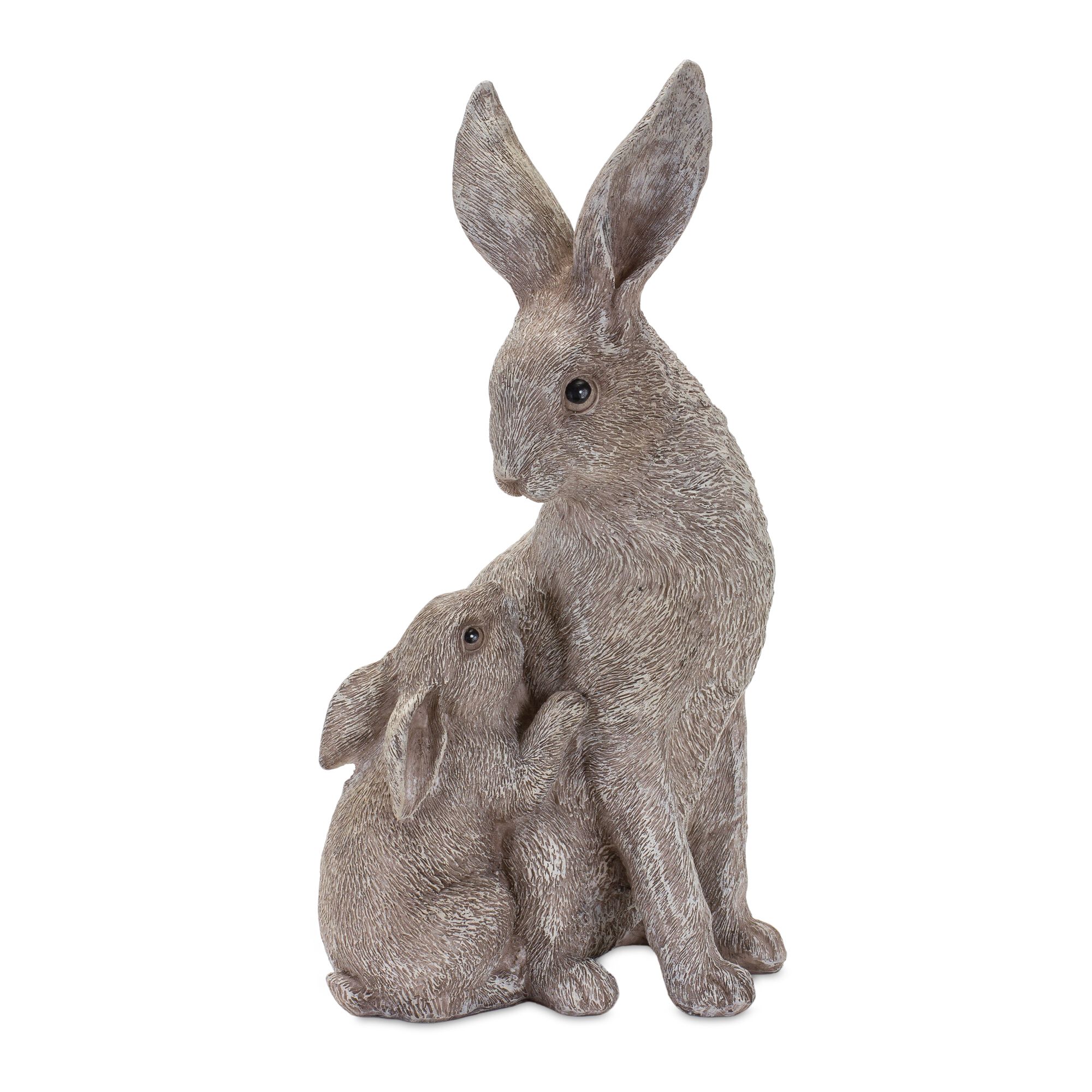 Rabbit with Bunny (Set of 2) 7 inchesH, 11 inchesH Resin, GREY, alternate image number 2