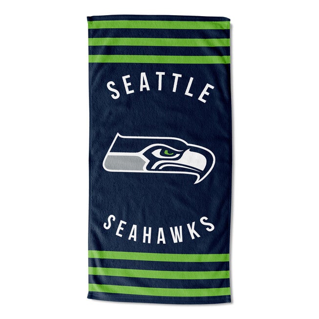 Seahawks Stripes Beach Towel, MULTI, hi-res image number 0