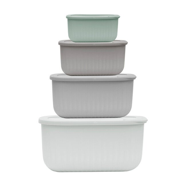 8-Pc. Plastic Food Storage Container Set, LIGHT GRAY, hi-res image number null