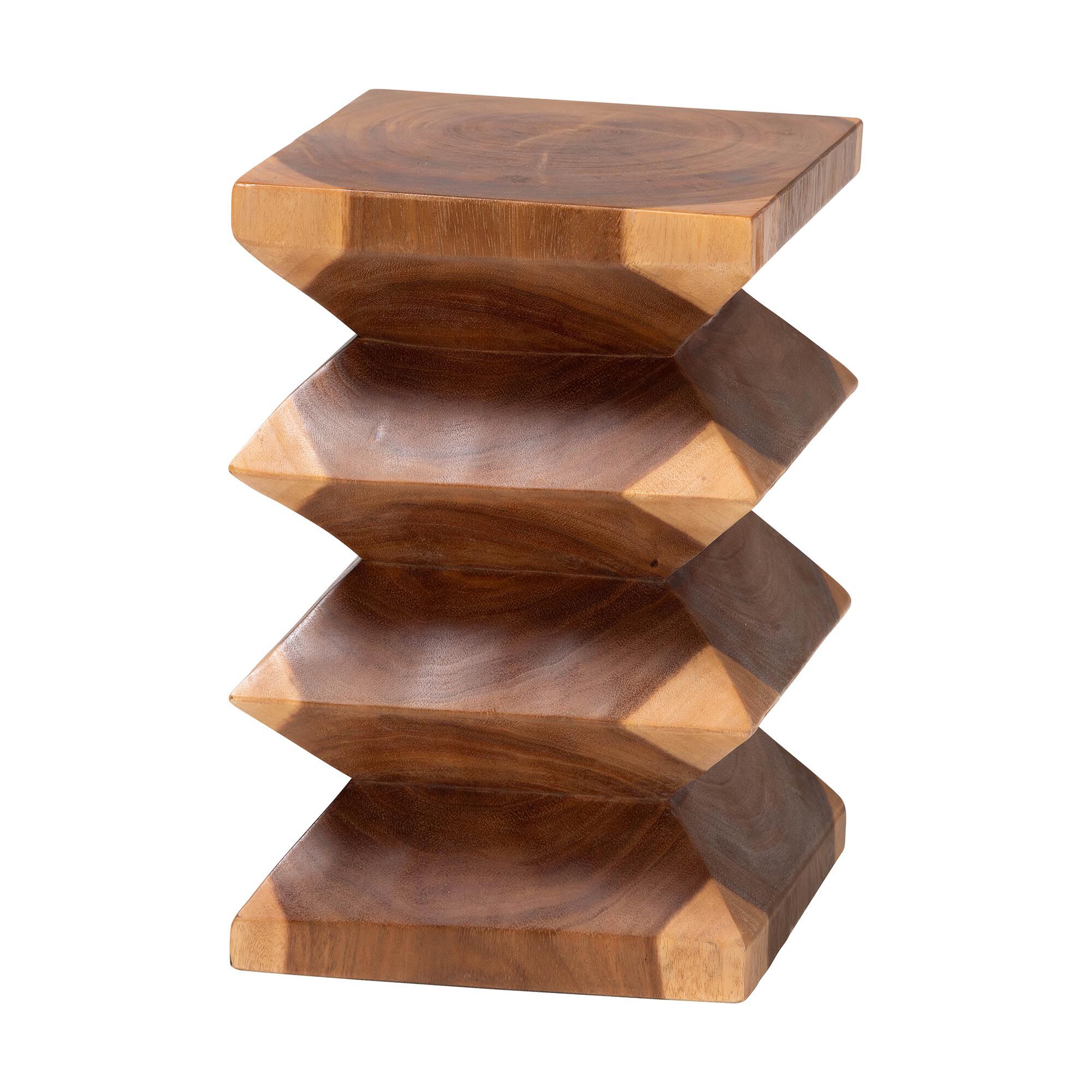 Malati Solid Suar Wood Side Table, BROWN, alternate image number 1
