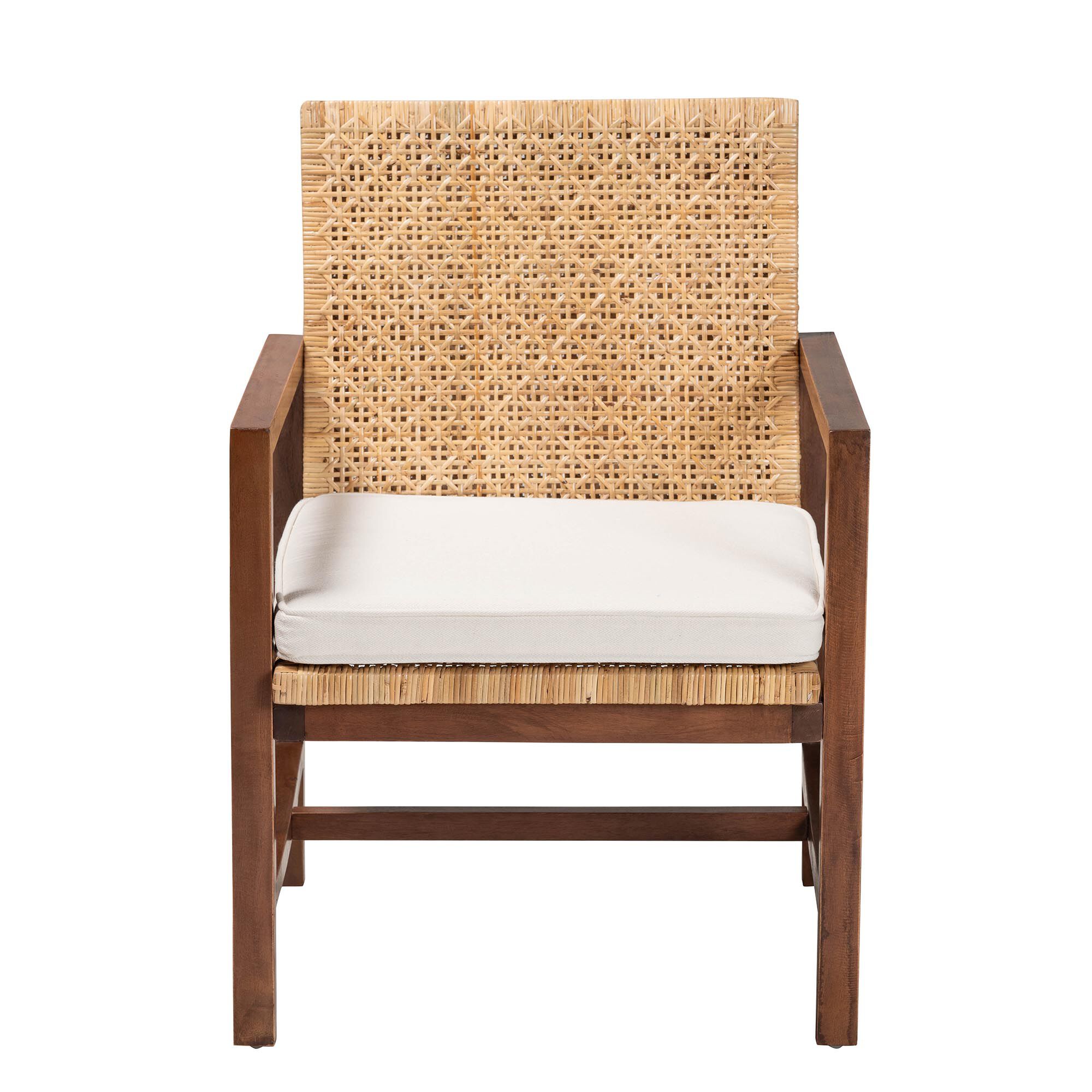 Lovina Bohemian Light Honey Rattan and Acacia Wood Arm Chair, BROWN, alternate image number 3