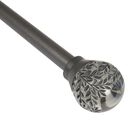 Botanical Gaia Finial Window Curtain Rod Set Window, GRAPHITE, hi-res image number null
