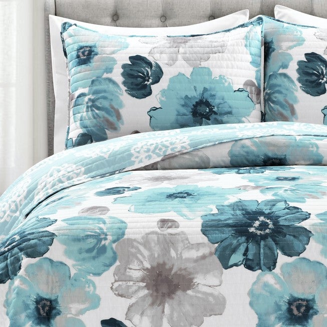 Lush Décor Leah Quilt Blue 3Pc Set, , alternate image number 3