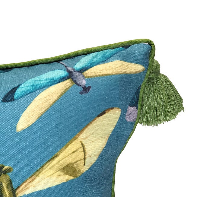 Edie @ Home Indoor/Outdoor Multi-Colored Dragonflies Decorative Throw Pillow 18X18, Capri Multi, , alternate image number null
