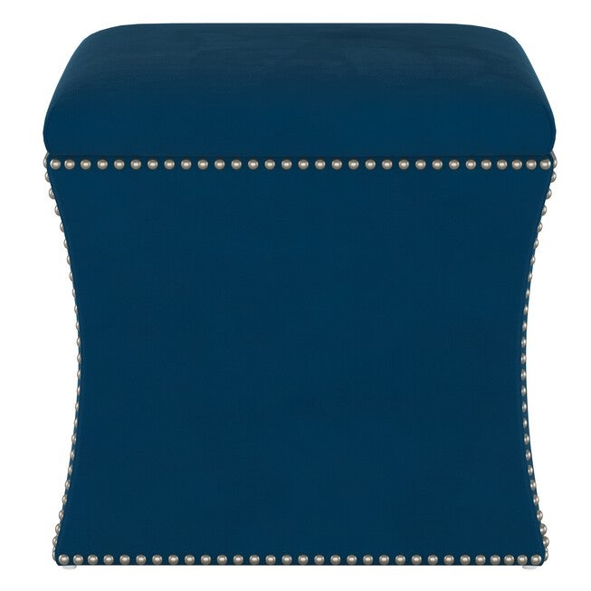 Microsuede Nail Button Storage Ottoman, , on-hover image number 1