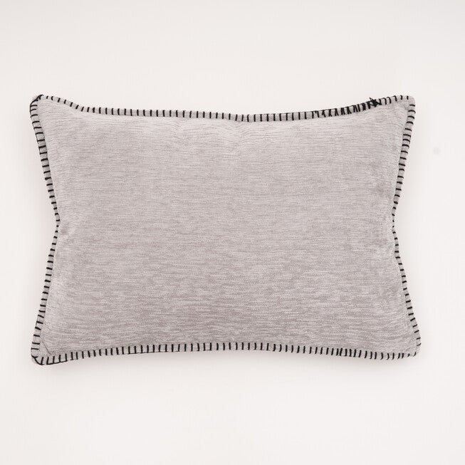 Junoesque Solid Chenille Lumbar Pillow, GHOST GRAY, hi-res image number null