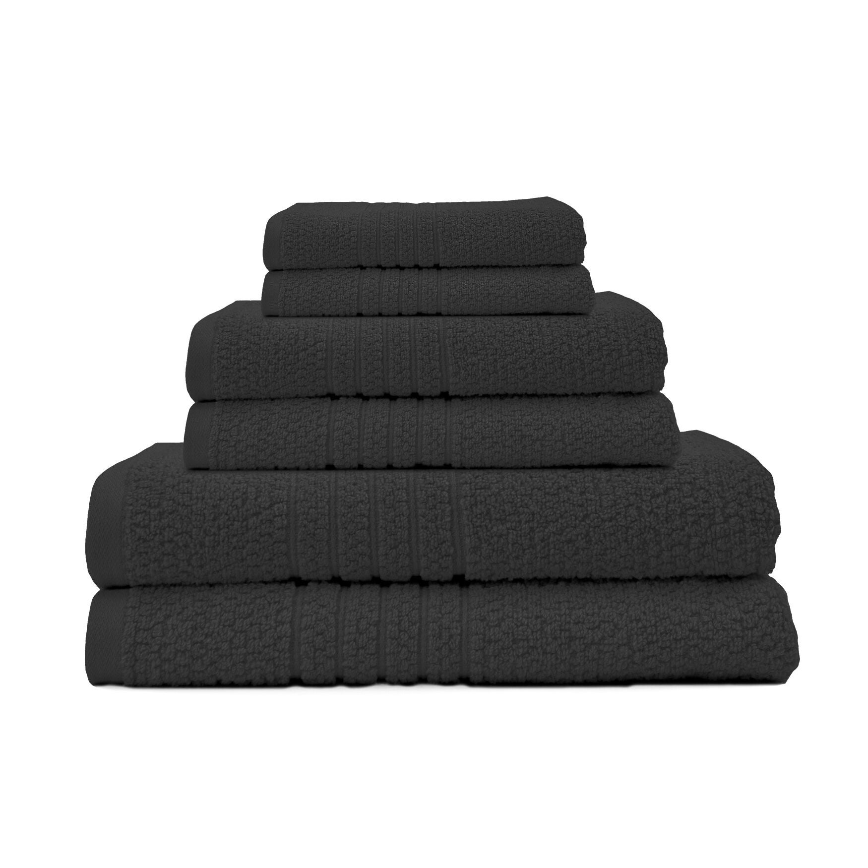 Softee 6-Pc. Towel Set, BLACK, hi-res image number 0