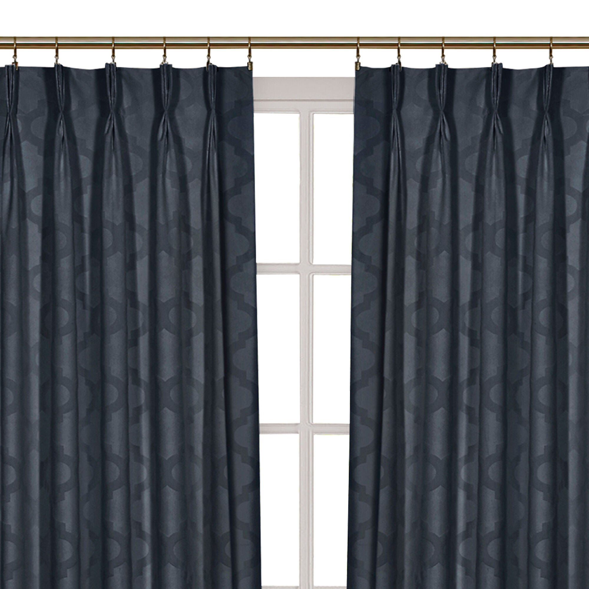 Windsor Pinch Pleat Window Curtain Panel, NAVY, alternate image number 3