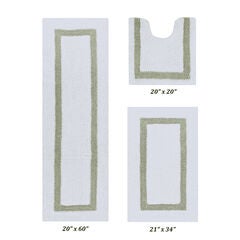 Hotel Collection 100% Cotton 3 Piece (20" X 20" | 21" X 34" | 20" X 60") Bath Rug Set
