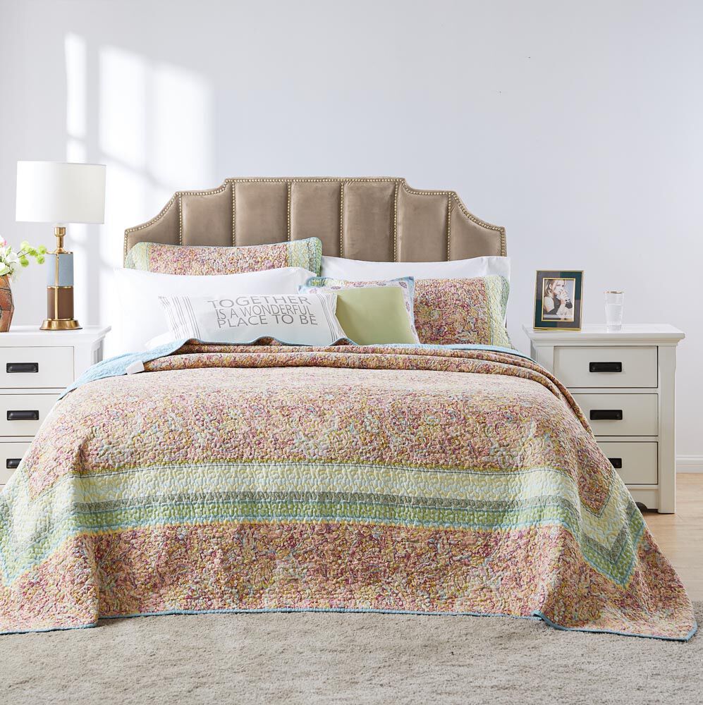 Palisades Pastel Cotton Quilted Bedspread Set, PASTEL, alternate image number 1
