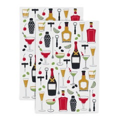 Fun Designer Print Kitchen Towel, Set 2