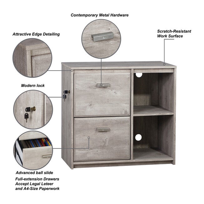 Saint Birch Elma File Cabinet In Washed Gray File Cabinet, , alternate image number 5