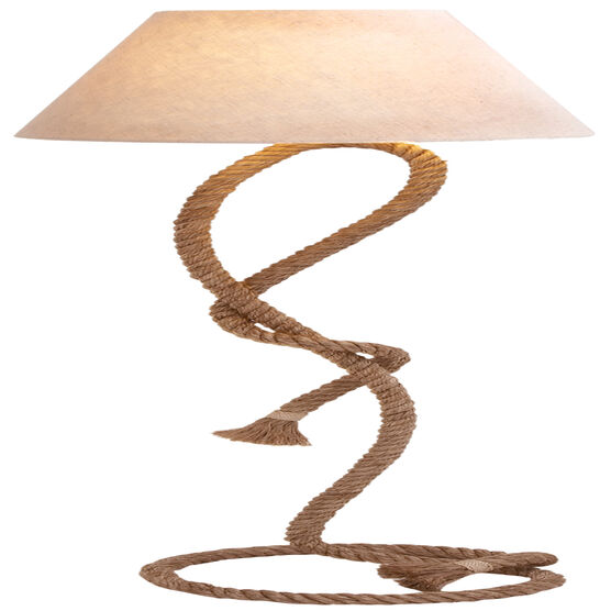 Brown Jute Rope And Iron Rustic Floor Lamp, BROWN, hi-res image number null