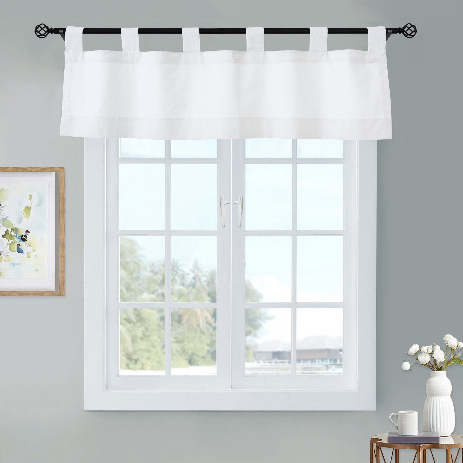 Weathermate Room Darkening Tab Top Flat Valance, WHITE, hi-res image number 0
