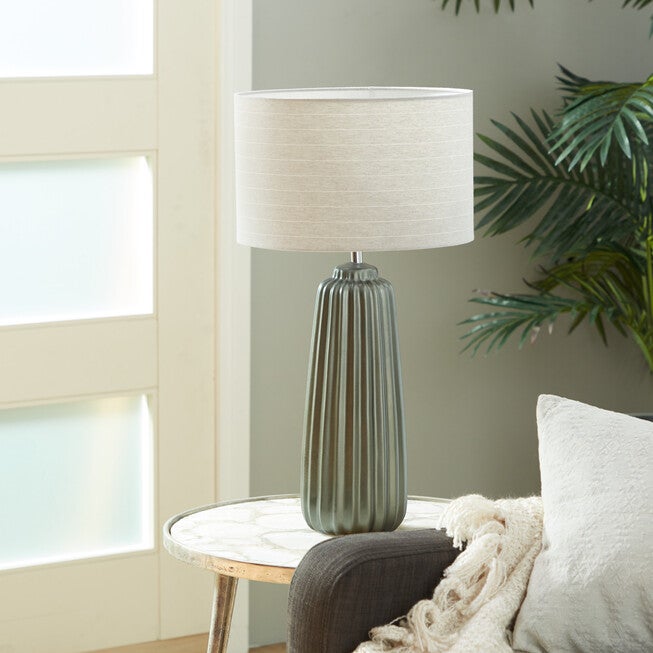 Grey Ceramic Traditional Table Lamp, , alternate image number null