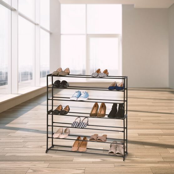 Saving Design, 7-Tier Shoe Rack Storage Organizer, Holds Up To 30-Pair, 35.43" X 8.86" X 36.61", Black, , alternate image number null