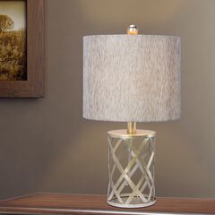 19.5" Antique Gold Metal Table Lamp