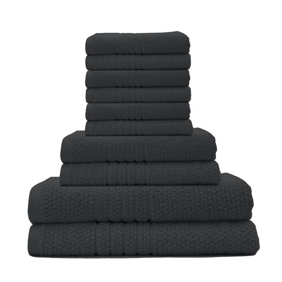 Softee 10 Pc Towel Set 10 Pc Towel Set, BLACK, hi-res image number null