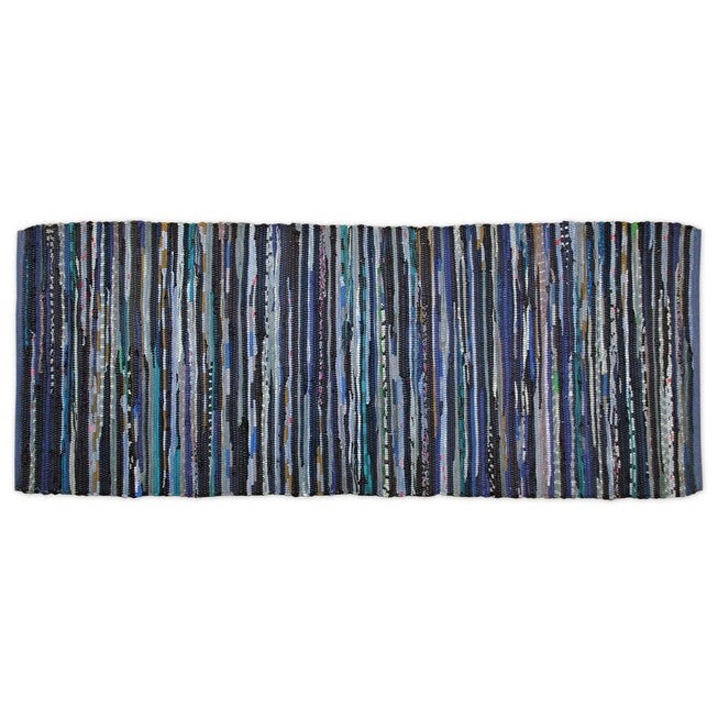 Multi Color Nautical Blue Rag Rug 2Ft 3Inx6Ft, , on-hover image number null