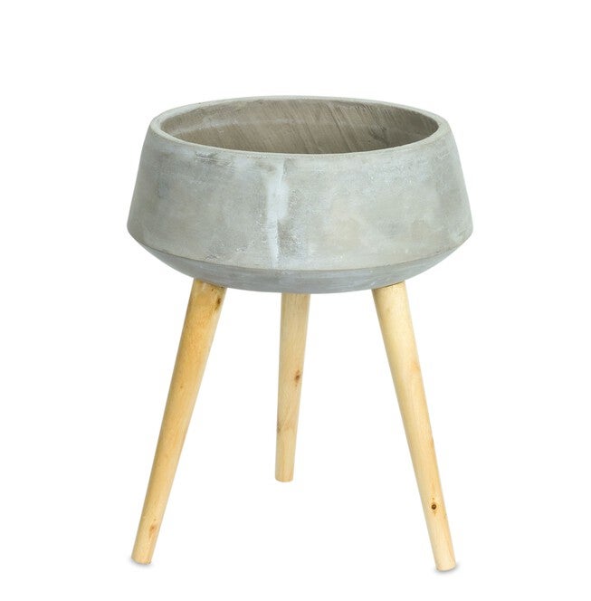 Planter on Legs 13.25 inches x 17.5 inchesH Cement, GREY/BROWN, hi-res image number 0