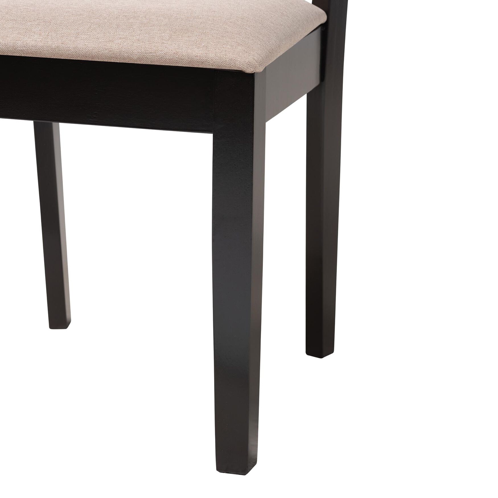 Deanna Modern Beige Fabric And Dark Brown Finished Wood 2-Piece Dining Chair Set, , alternate image number 4