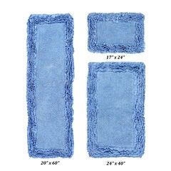 Shaggy Border Bath Rug Mat, 3-Pc. Set