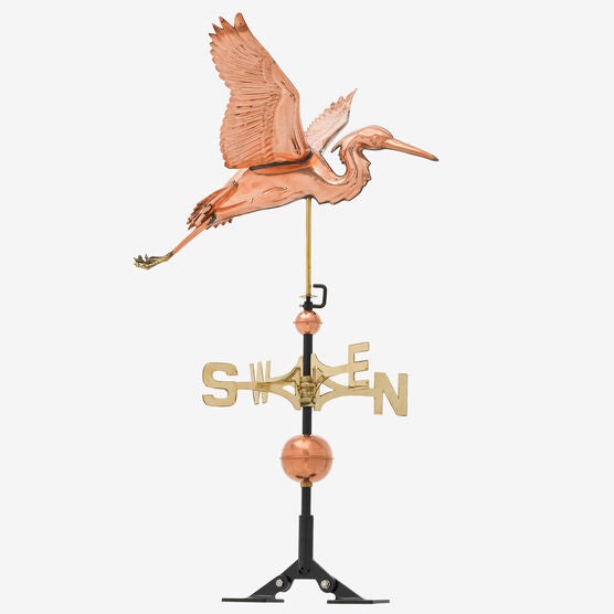 Copper Heron Weathervane Woman Within