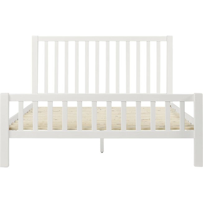Hampton Wooden Platform Bed in Oak, Queen, WHITE, alternate image number 3