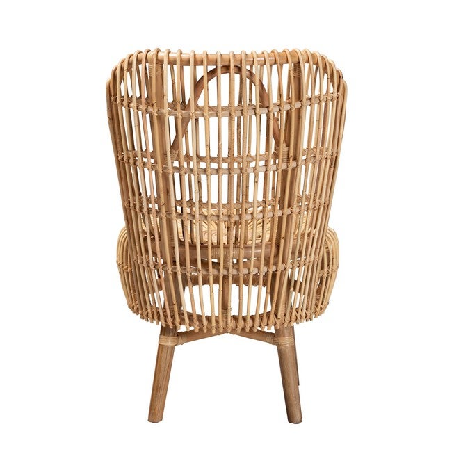 Nagoya Modern Bohemian Natural Rattan Tall Lounge Chair, , alternate image number 3