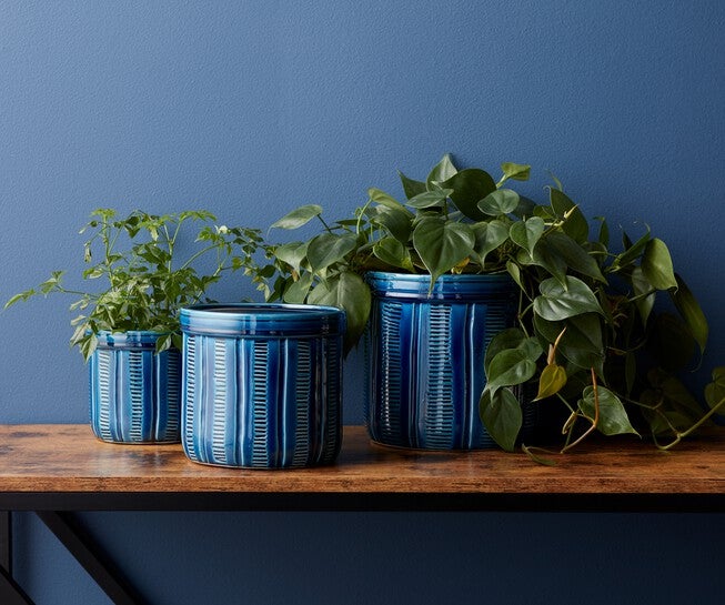 Container (Set of 3) 5 inchesH, 6 inchesH, 7.5 inchesH Terra Cotta, GREEN, alternate image number null