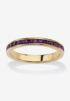 Yellow Gold Plated Simulated Birthstone Eternity Ring