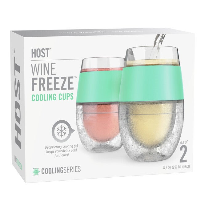 Wine Freeze Cooling Cups In Mint (Set Of 2) By, , alternate image number null
