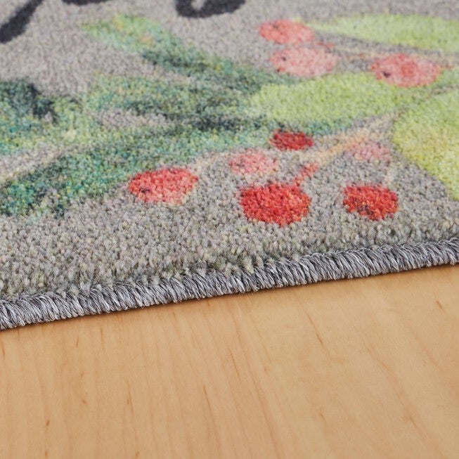 Christmas Wreath Grey Kitchen Rug, , alternate image number 2