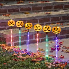 Set of 6 Jack-O-Lantern Pathway Lights
