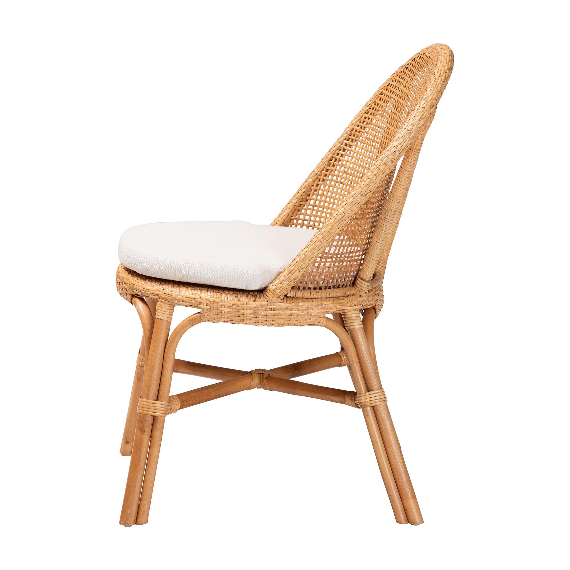 Daniela Bohemian Light Honey Rattan Dining Chair, HONEY, alternate image number 3