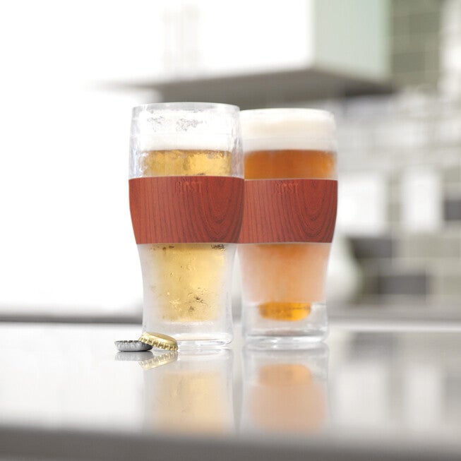 Beer Freeze Cooling Cups (Set Of 2) In Wood By, , alternate image number 2