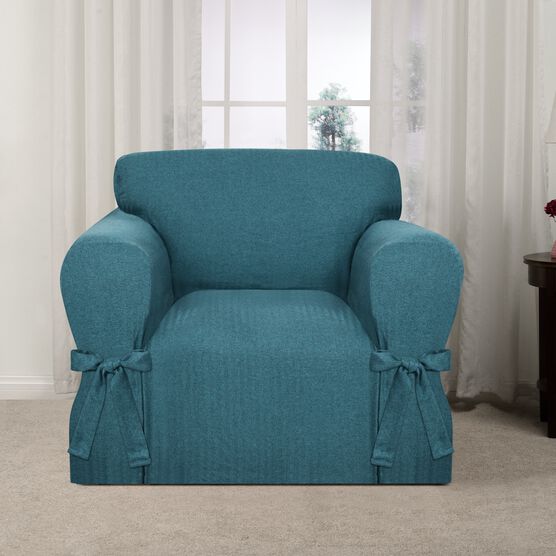 Kathy Ireland Evening Flannel Chair Cover, TEAL, hi-res image number null