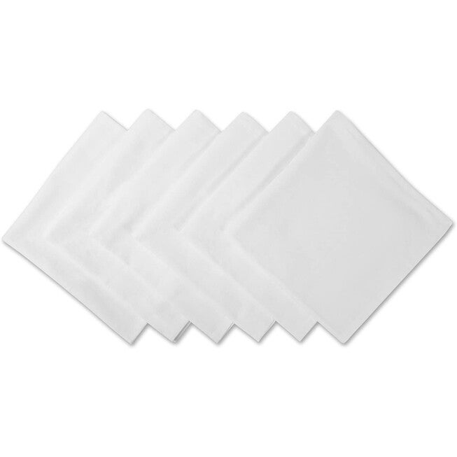 White Napkin, Set of 6, WHITE, hi-res image number null