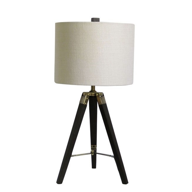 28 inches Espresso Wood & Metal Table Lamp, , on-hover image number null