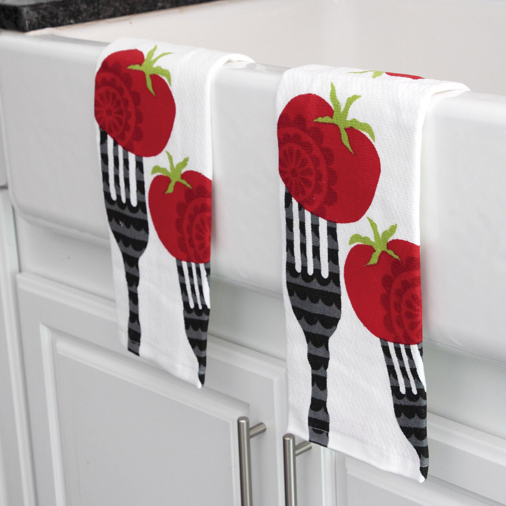 Pigment Print Dual Woven Kitchen Towel, Two Pack, , alternate image number 6
